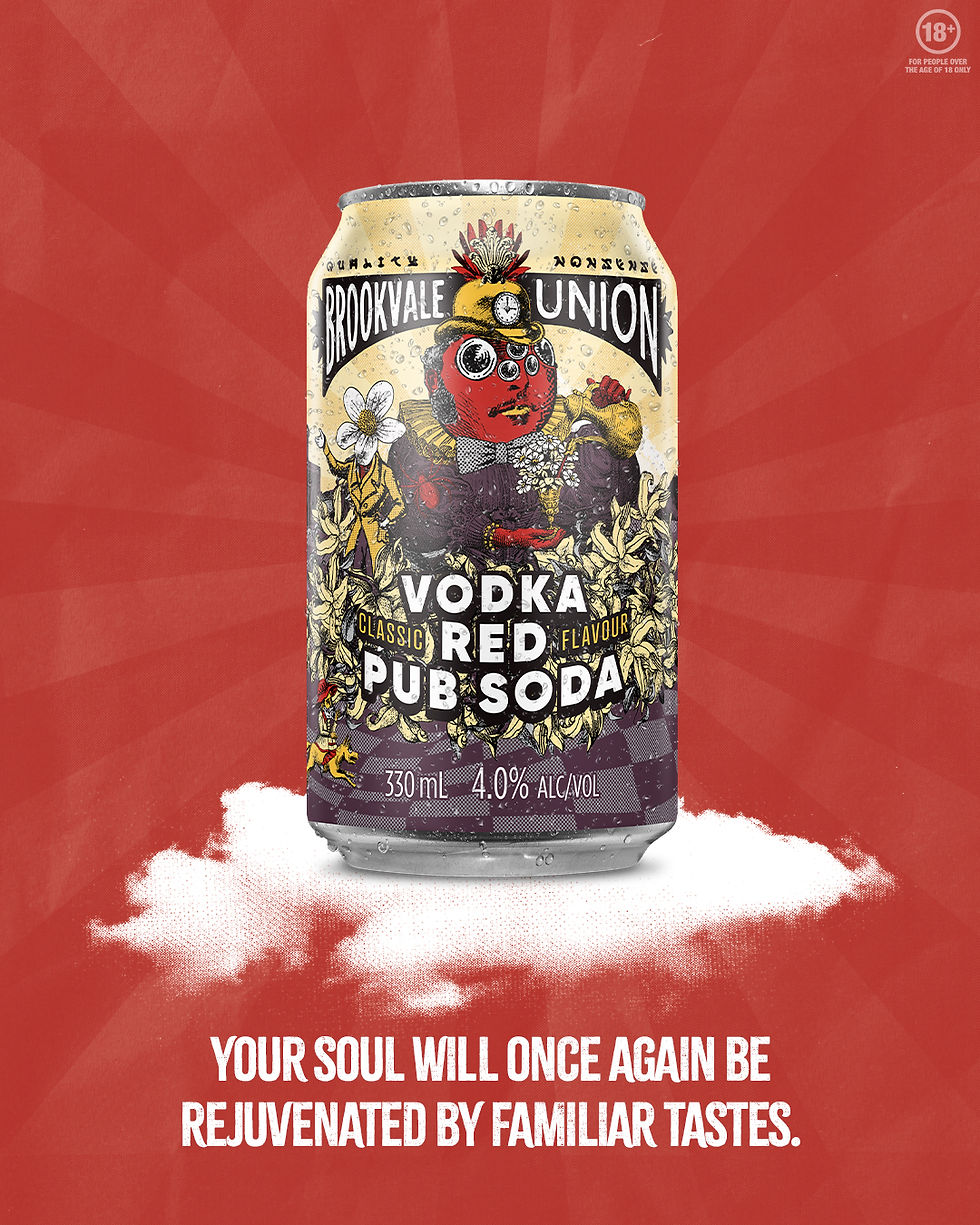 BROOKVALE UNION VODKA PUB RED SODA 6 PACKS CANS 330ML