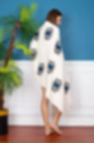 Serviette de hammam portée sur le dos