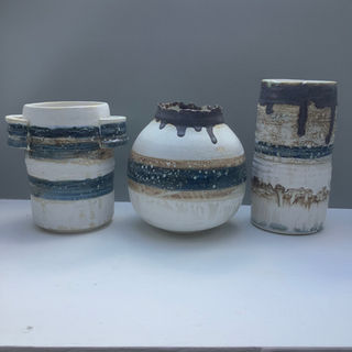 G Zordand porcelain banded vessels