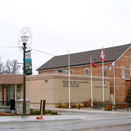 Bradford West Gwillimbury town view in Simcoe County, Ontario