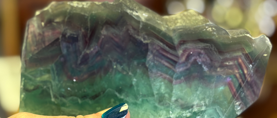 Rainbow Fluorite with Raw Edge
