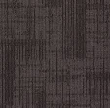 A dark brown and black carpet featuring a subtle textured pattern with linear and square elements for a sophisticated appearance.