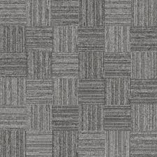 A checkered grey patterned carpet with alternating light and dark squares, creating a modern geometric look.