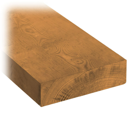 Brown two by six wood pressure  treated 
