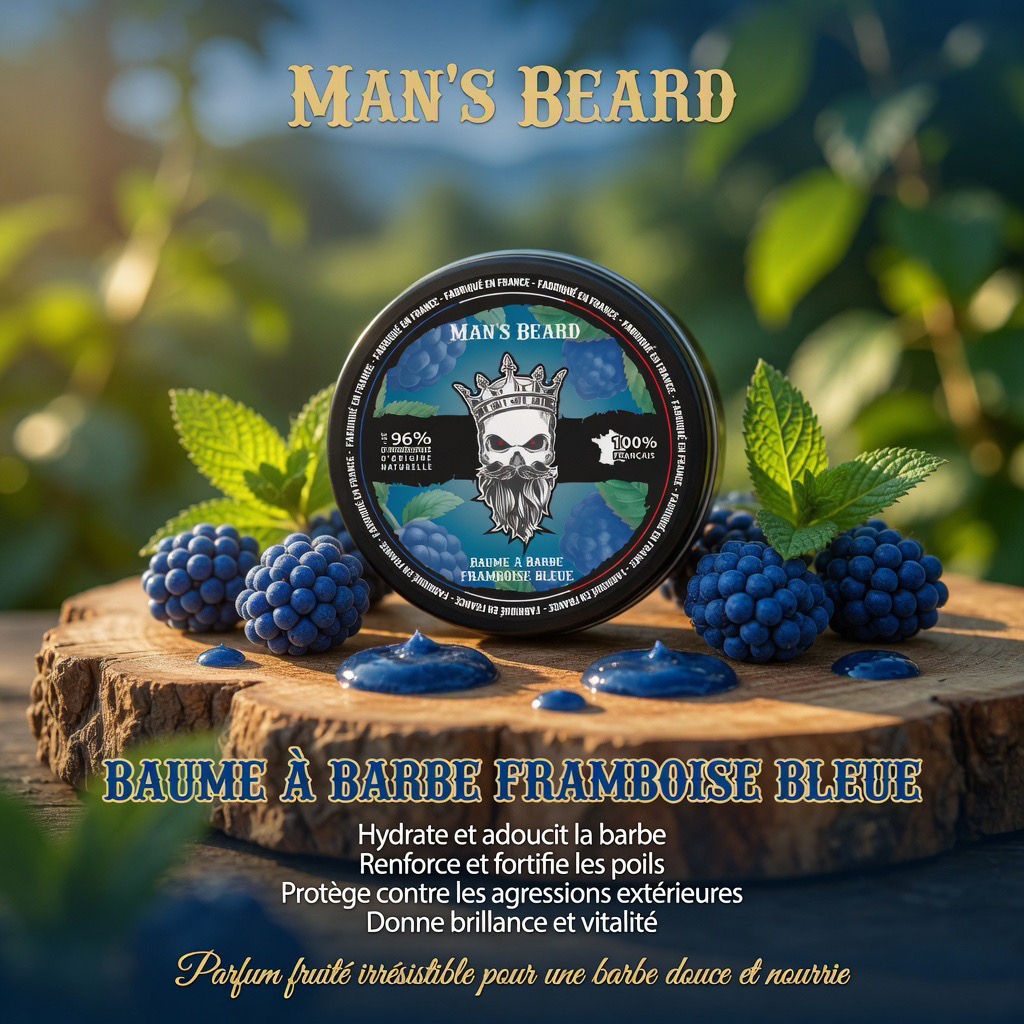 Baume à Barbe Framboise Bleue