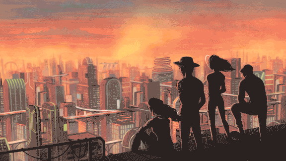 Excerpt from lyric video of The Sam Willows' 2018 single, Robot, illustrated by Farhana Hossain