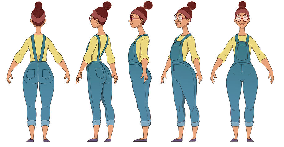 CharacterTurnaround for The Dumb Elephant's main character- Diane