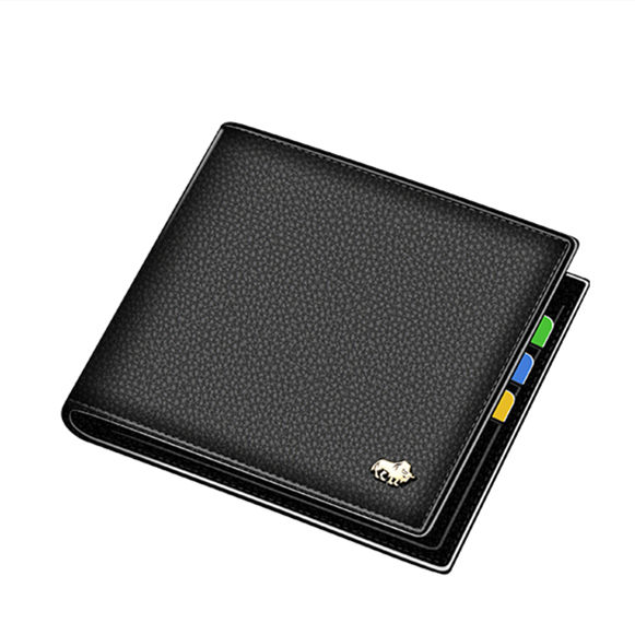 Thumbnail: BISON DENIM Genuine Leather Men Wallets Brand Luxury RFID Bifold Wallet Zipper C