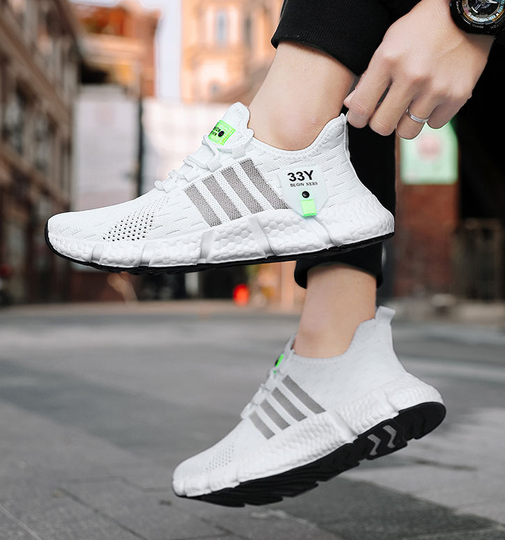Thumbnail: Breathable Mesh Men Shoes Trendy Lightweight Walking Flats Plus Size Male Tennis