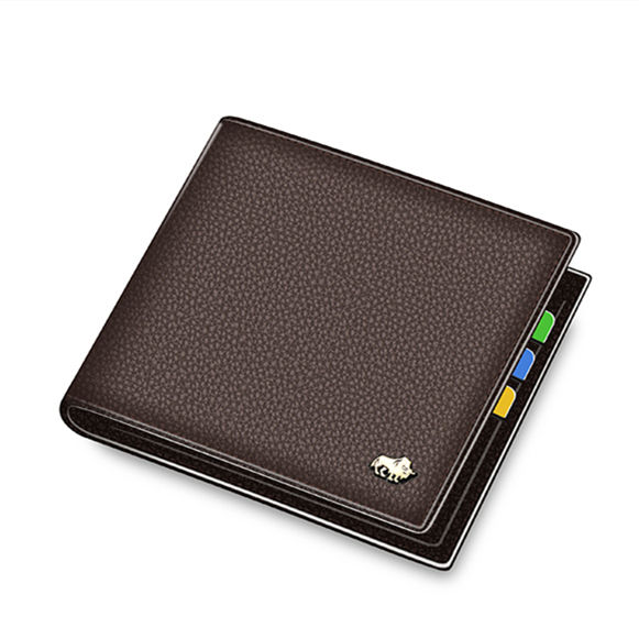 Thumbnail: BISON DENIM Genuine Leather Men Wallets Brand Luxury RFID Bifold Wallet Zipper C