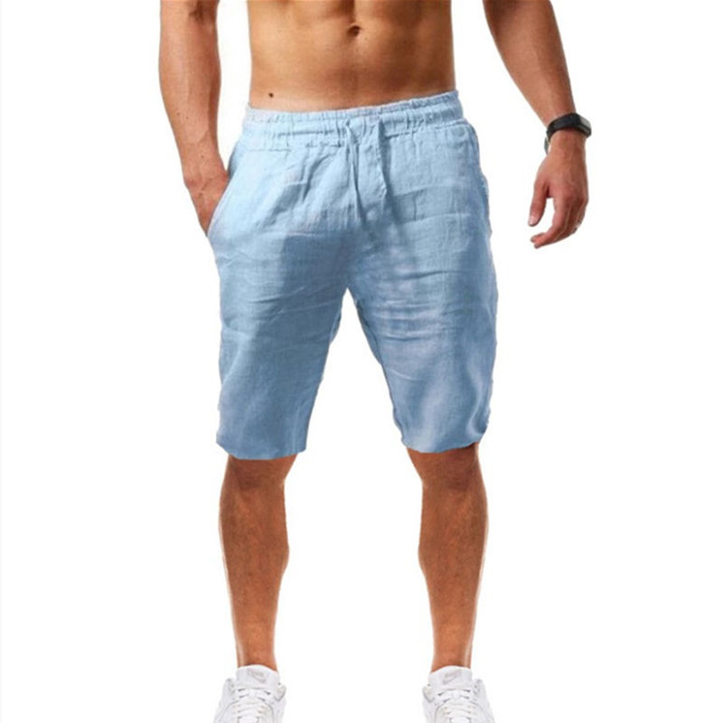 Thumbnail: Men's Cotton Linen Pants Summer Solid Color Breathable Linen Trousers Male Casua