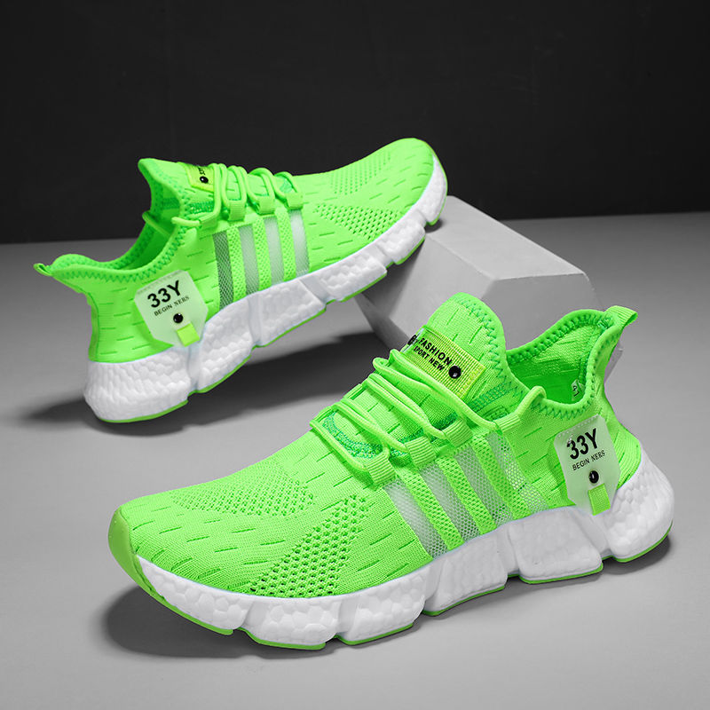 Thumbnail: Breathable Mesh Men Shoes Trendy Lightweight Walking Flats Plus Size Male Tennis