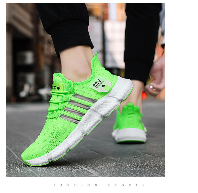 Thumbnail: Breathable Mesh Men Shoes Trendy Lightweight Walking Flats Plus Size Male Tennis