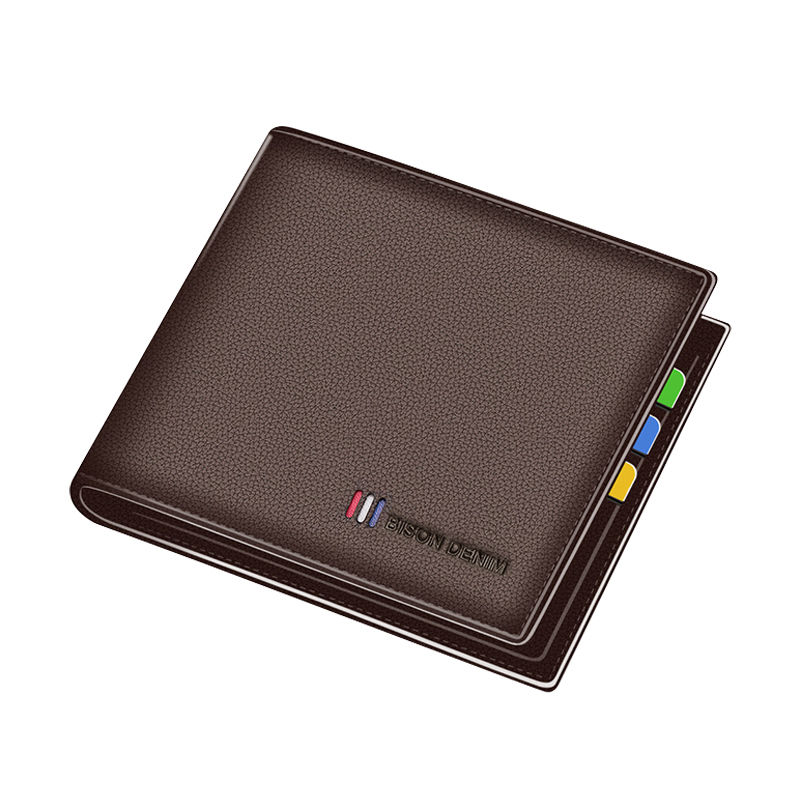 Thumbnail: BISON DENIM Genuine Leather Men Wallets Brand Luxury RFID Bifold Wallet Zipper C