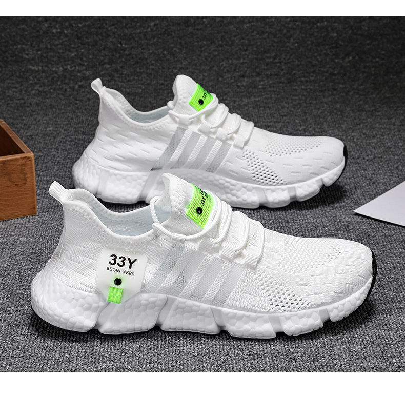 Thumbnail: Breathable Mesh Men Shoes Trendy Lightweight Walking Flats Plus Size Male Tennis