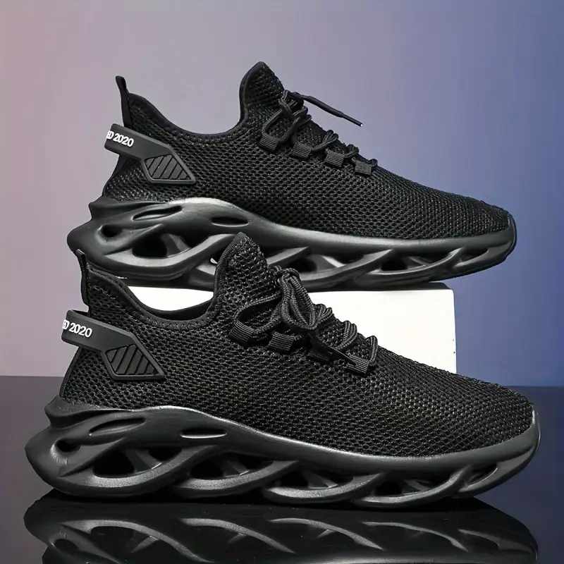 Thumbnail: Men Sports Running Black Jogging Shoes Casual Sneakers Outdoor Breathable Mesh F