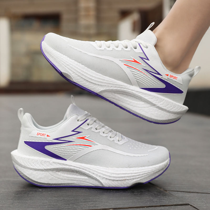 Thumbnail: Marathon Men Sports Running Shoes Carbon Board Air Cushion Breathable Lightweigh