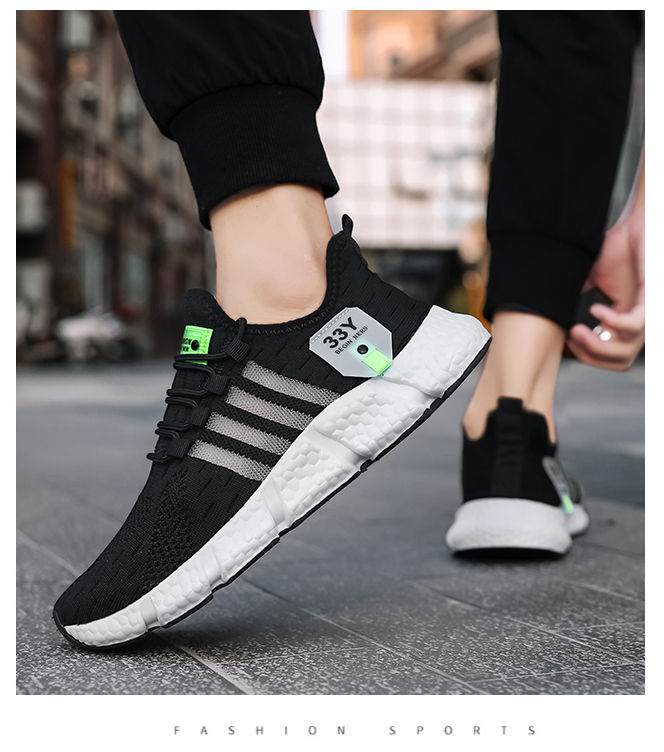 Thumbnail: Breathable Mesh Men Shoes Trendy Lightweight Walking Flats Plus Size Male Tennis