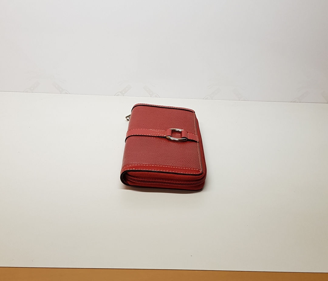 Grand porte monnaie Elsa cuir rouge