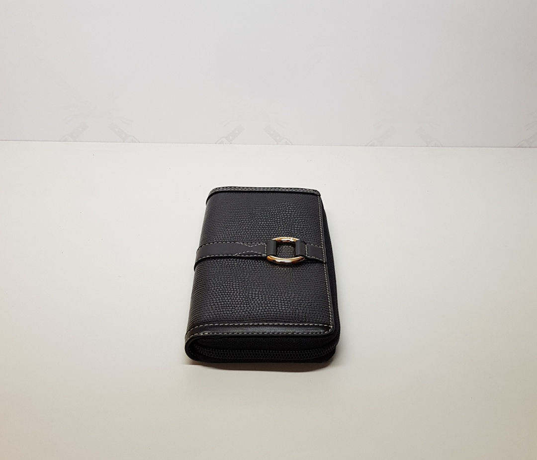 Grand portefeuille Elsa cuir noir