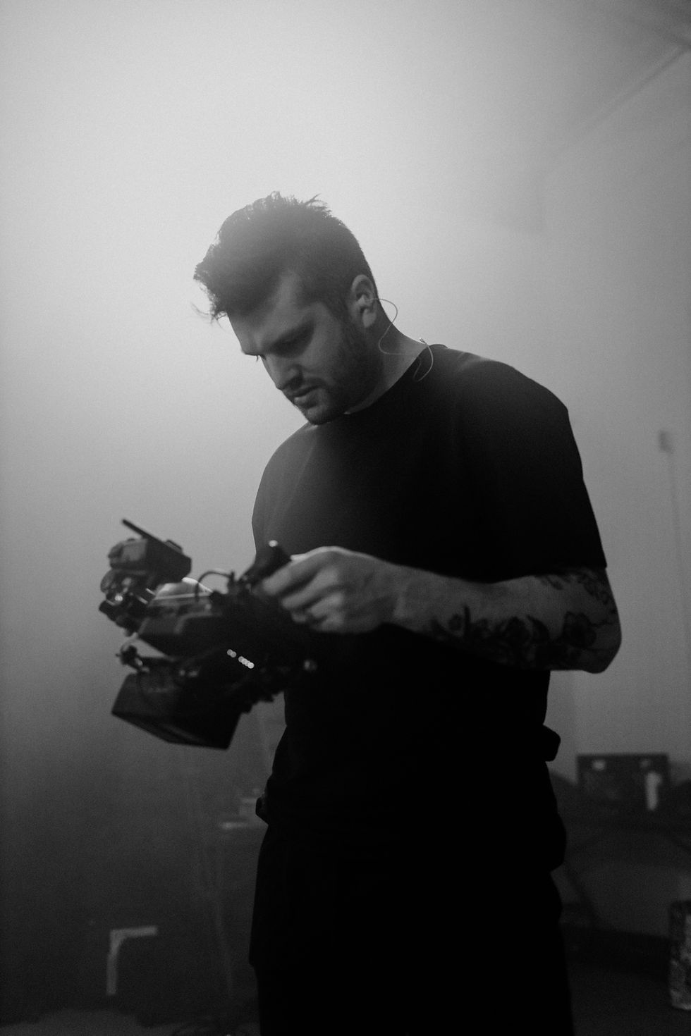 Midwest Motion Co. founder vince lundi preparing a camera rig