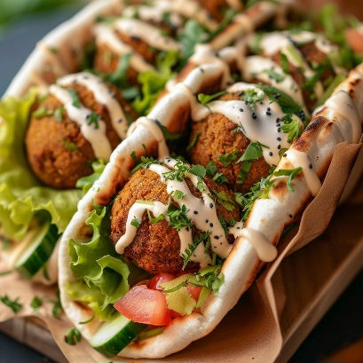Falafel with Tahini Sauce For a Mediterranean diet