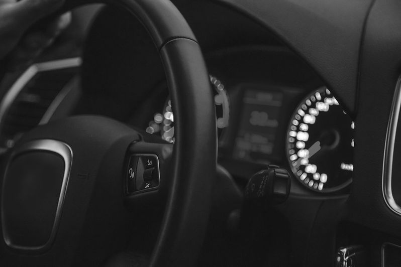 El volante del coche
