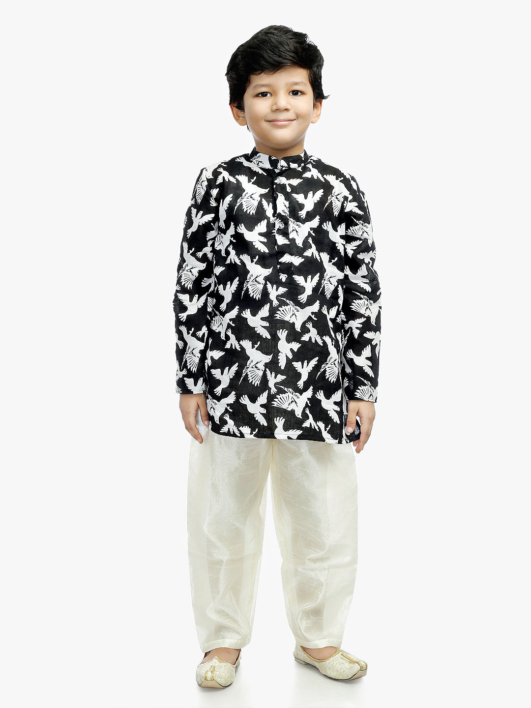 Bird print cotton kurta
