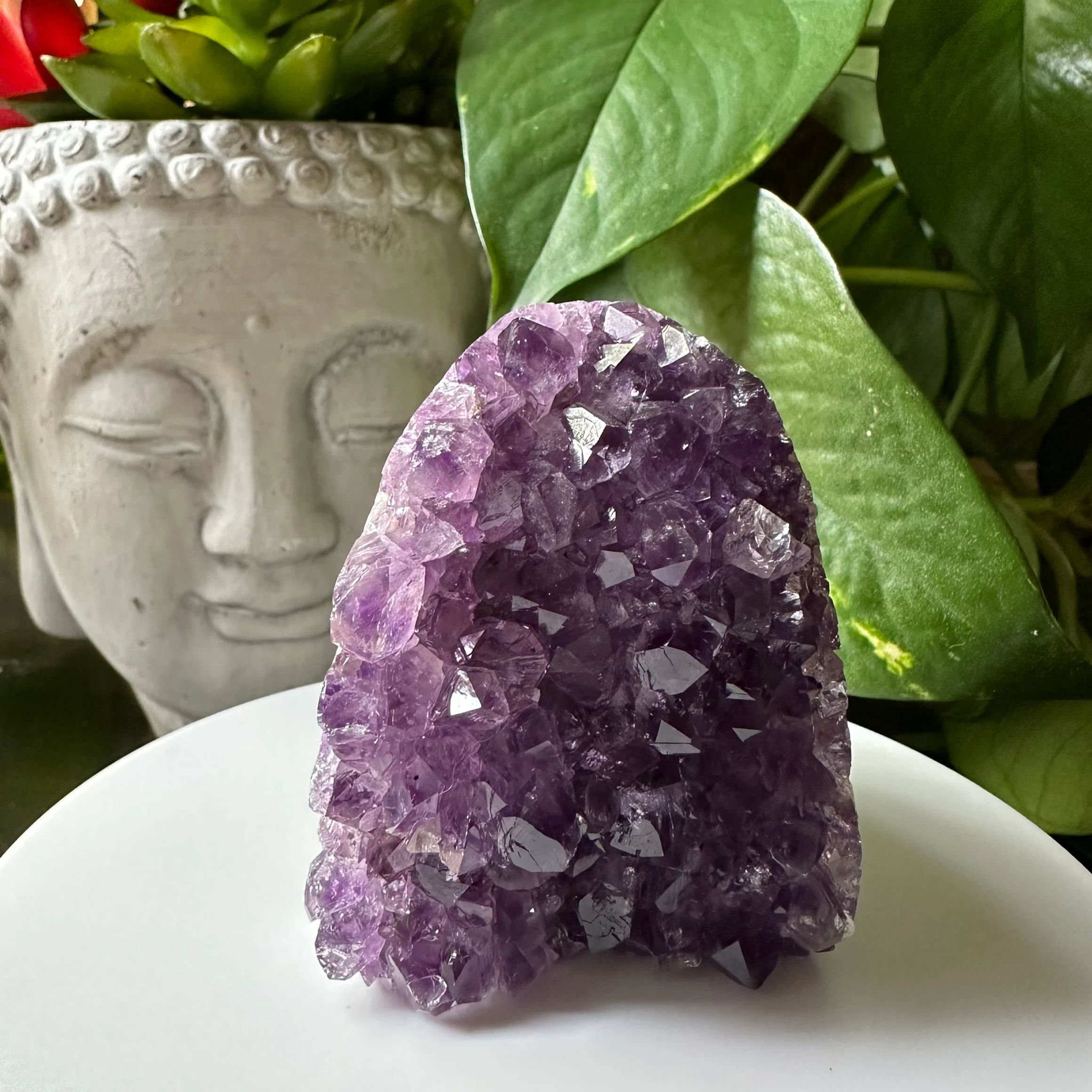 Uruguay Amethyst Crystal Cluster, Natural Raw Purple Quartz