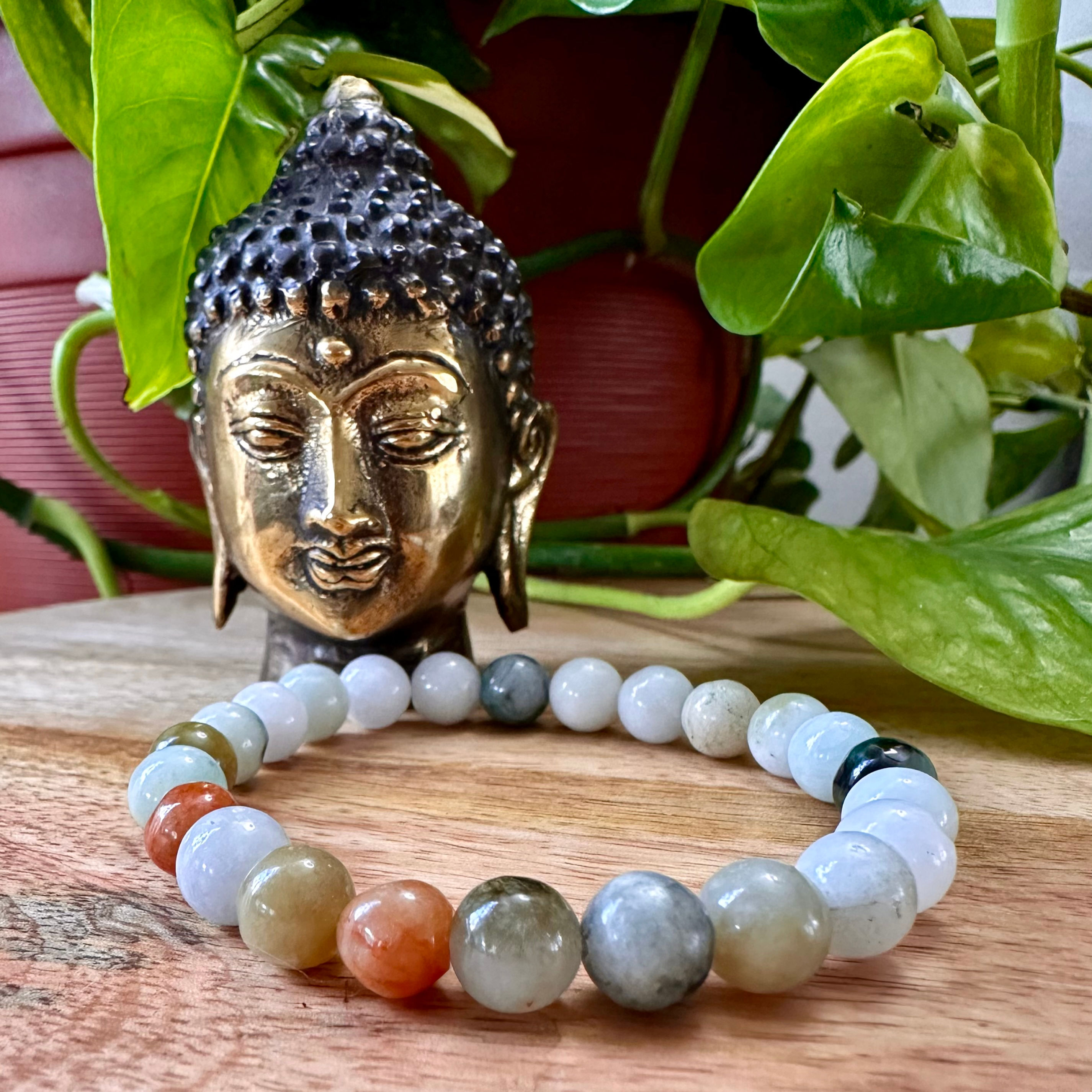 Multi Color Jade Beaded Bracelet