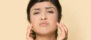 A woman with dehydrated skin.