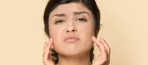 A woman with dehydrated skin.