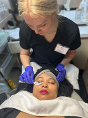 student performing lash treatment at the Euro Institute in Renton, WA