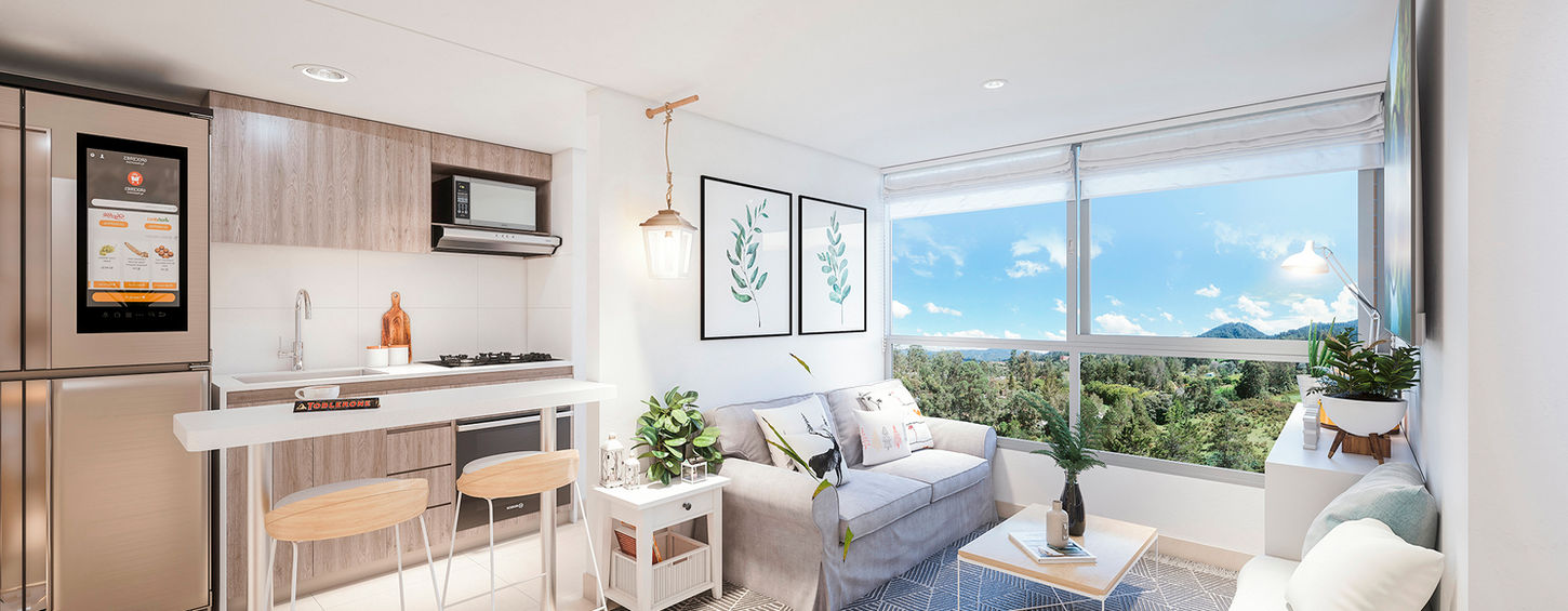Render del proyecto Vallarta, apartamentos VIS en La Ceja