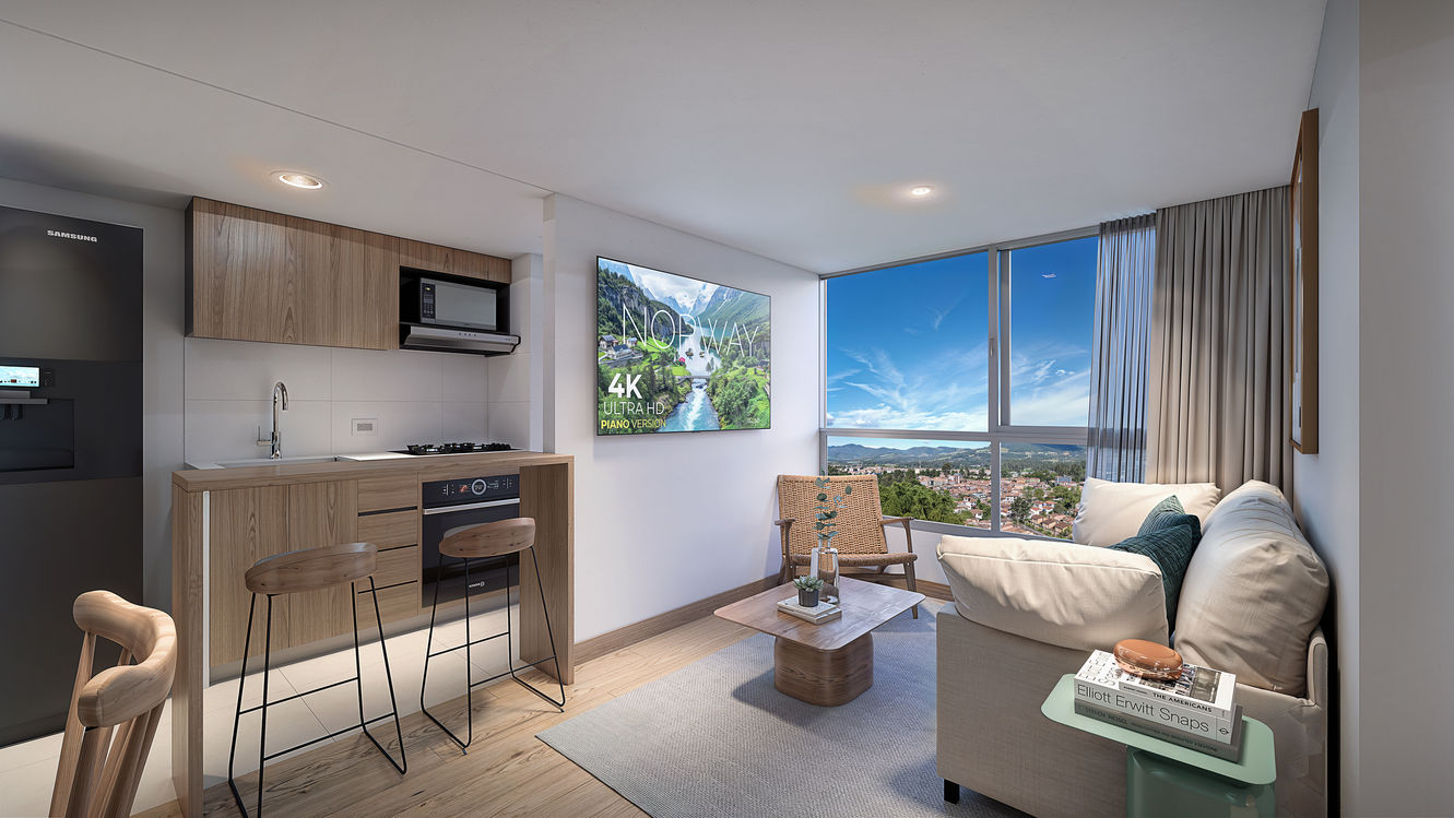Render del proyecto El Refugio, apartamentos VIS en La Ceja