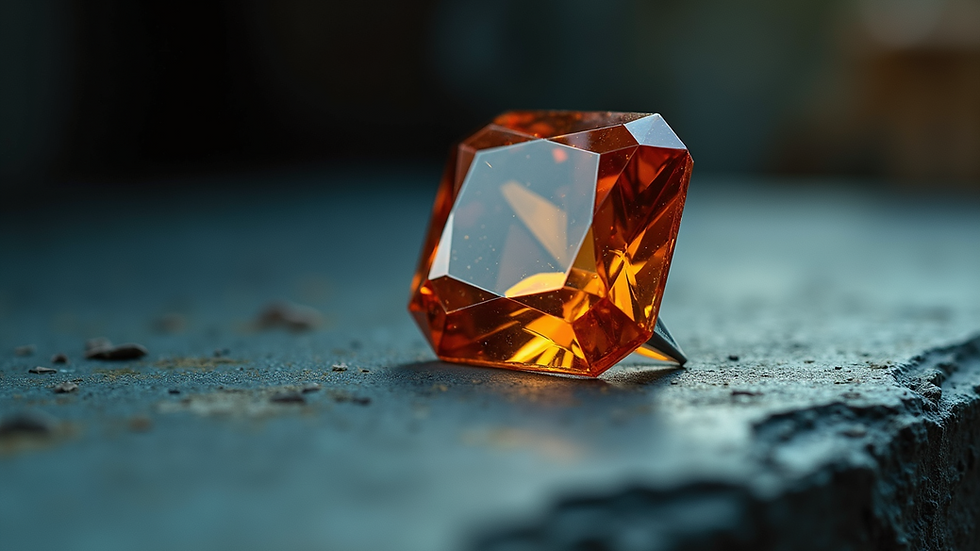 Eye-level view of an expertly cut gemstone