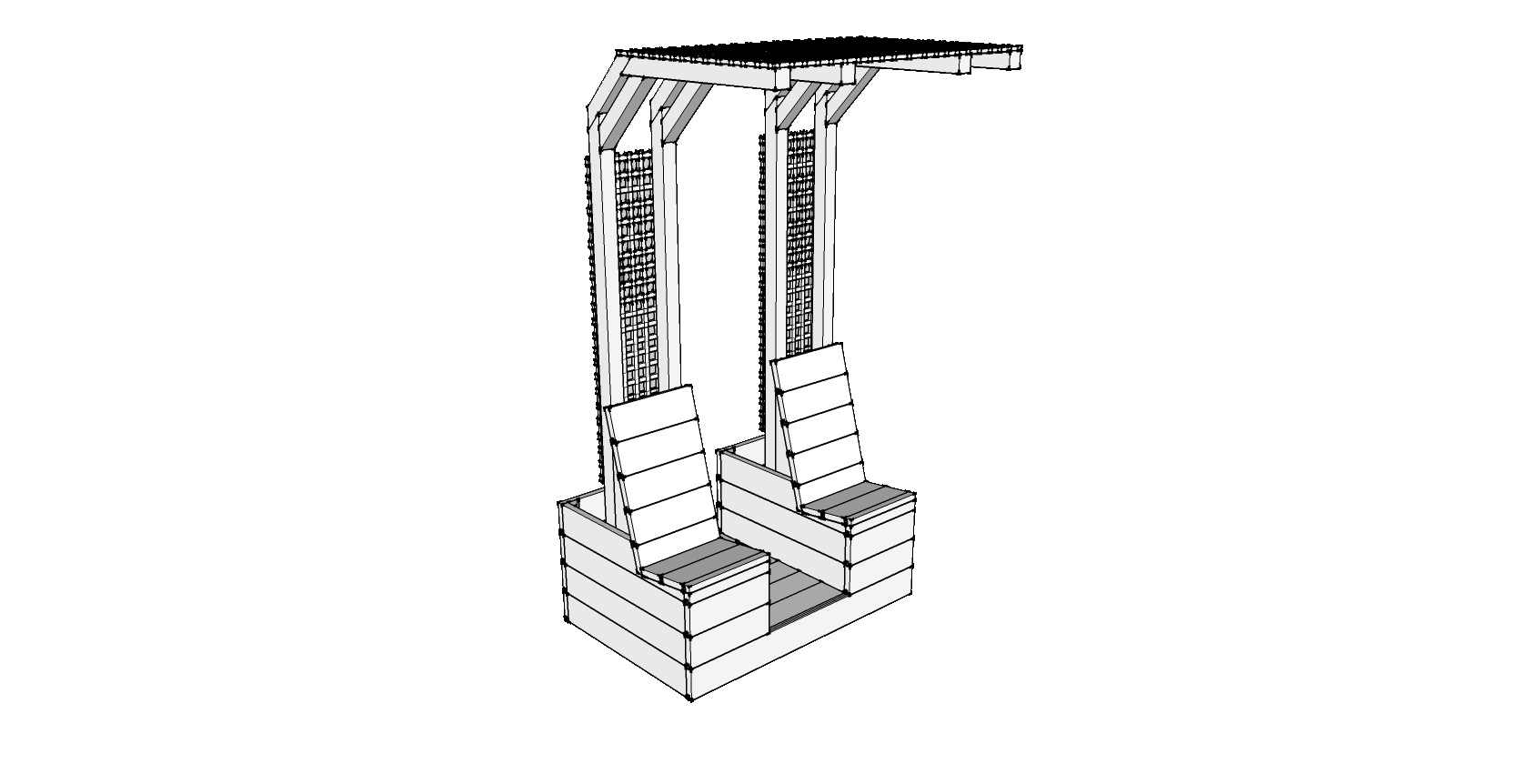 Modules pergolas, 1200X800mm, plan de montage