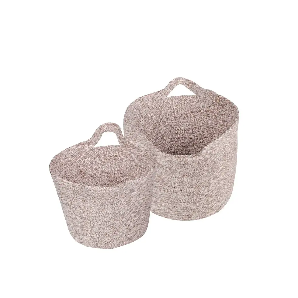 Thumbnail: Cotton rope basket set - rouge