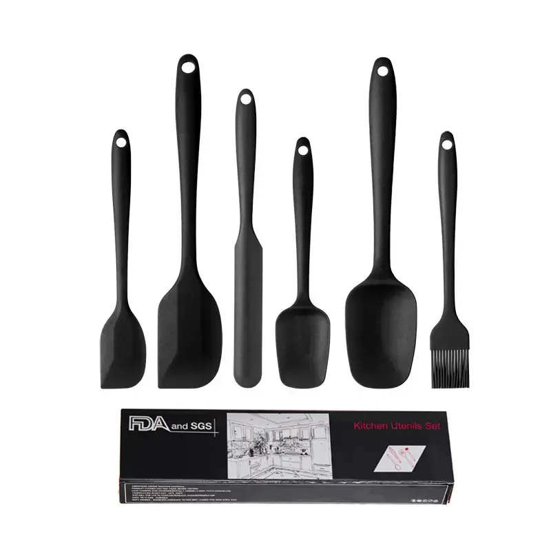 Thumbnail: Silicone kitchen utensil set - black