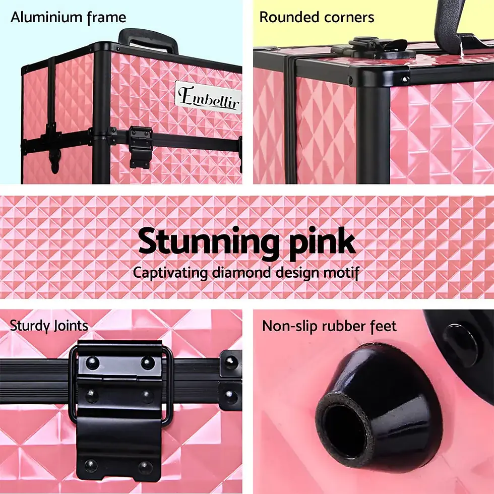Thumbnail: Cosmetic beauty makeup case - Diamond Pink