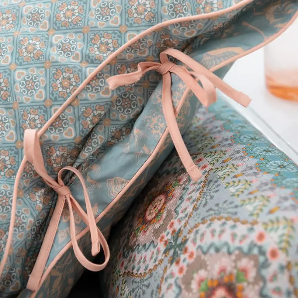 PIP Studio Origami Tree cotton quilt cover set (light blue)