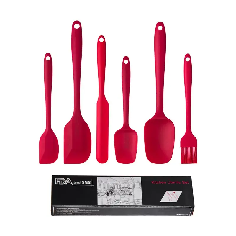 Thumbnail: Silicone kitchen utensil set - red