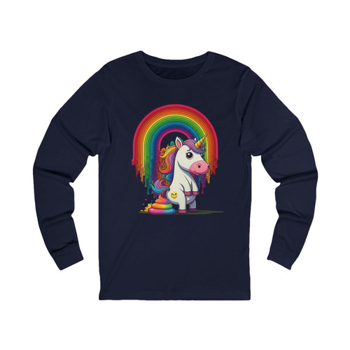 Unisex Jersey Long Sleeve Tee with Eat This Unicorn Design
