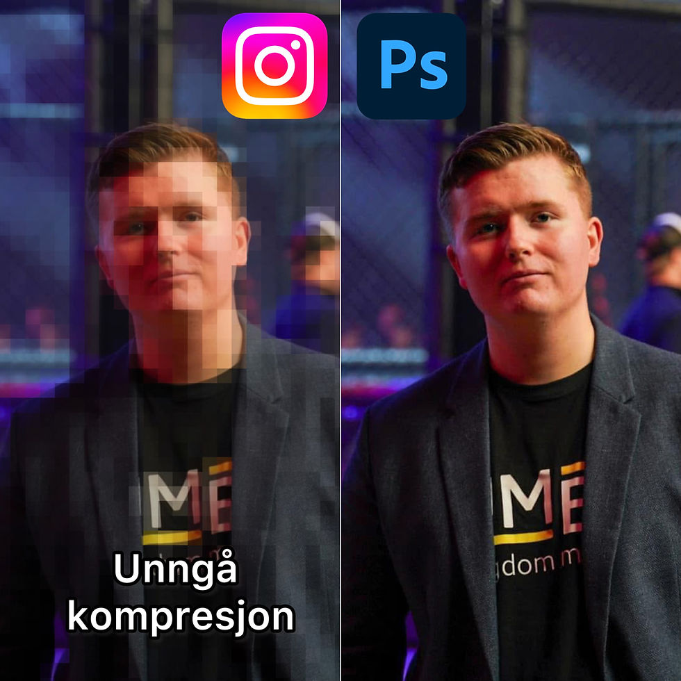 Bilde for å illustrere mer synlig hva som er forskjellen på et bilde instagram har komprimert vs et bilde som du selv har forhåndskomprimert.