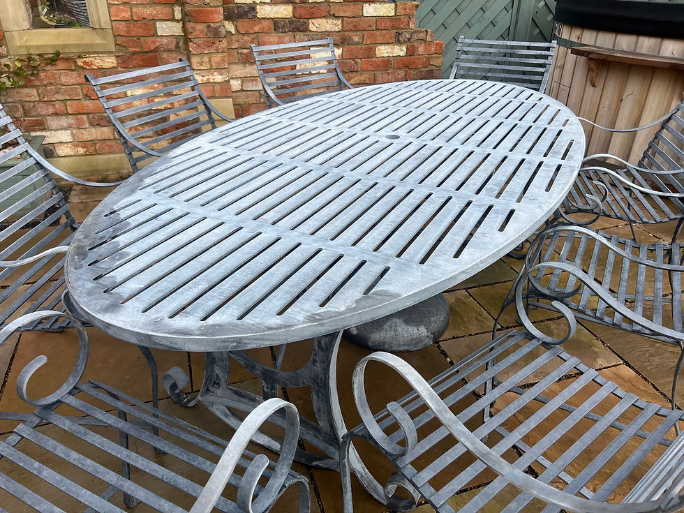 Thumbnail: 8 seat oval slatted dining set