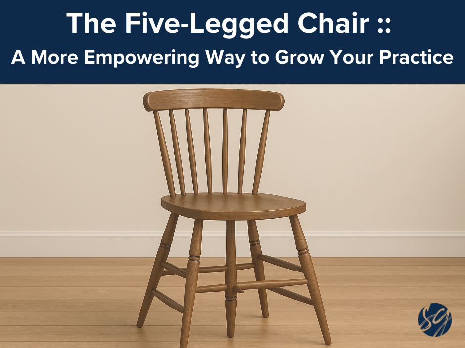 Image is of a wooden chair with 5 legs.