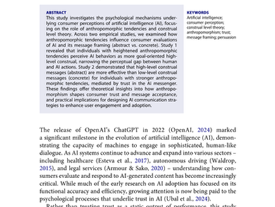 From humanlike minds to persuasive machines: anthropomorphism and message framing in AI communication