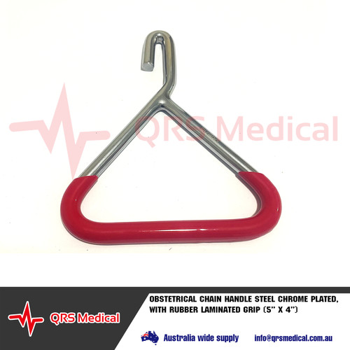 Obstetrical Chain Handle Steel Chrome Plated,with Rubber Laminated Grip (5” x4") QRS Medical