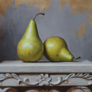 Sculpted Pillar with Pears