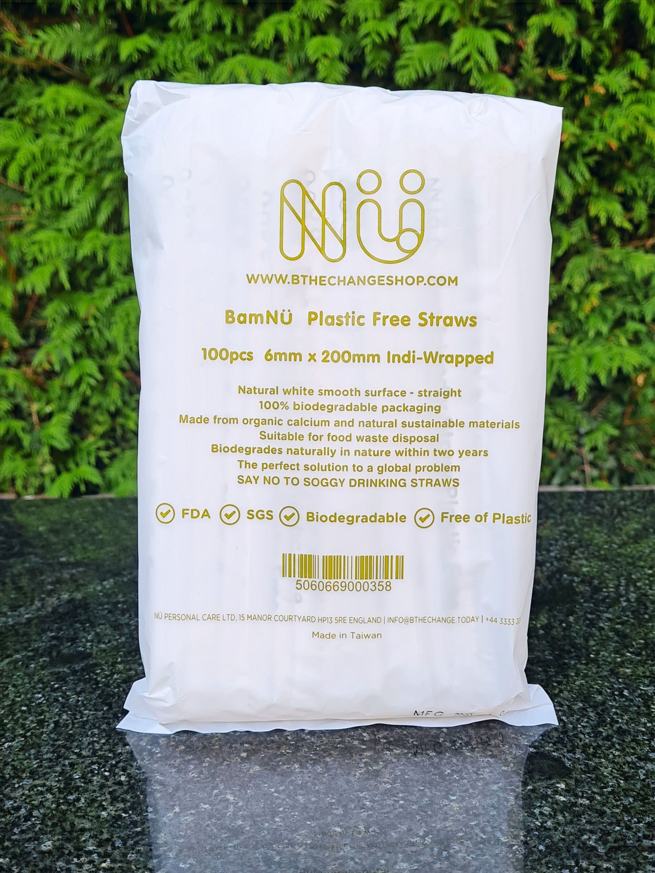 NESS-GEX Plastic Free Eco Straws (6mm) 100 pieces per pk